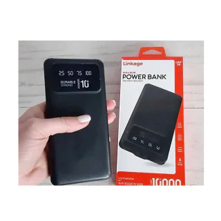 Повербанк LINKAGE LKP-26 10000mAh, 2×USB-A, USB-C та micro-USB, чорний