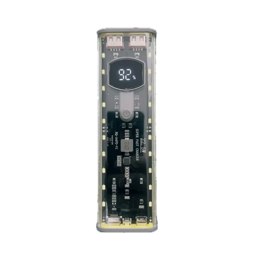 Повербанк BQ-A4PD-V1 12000mAh, 4×21700 Samsung, 22.5W, LED-ліхтар, чорний, фото 1